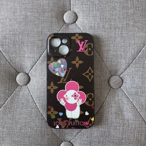 Floral Heart 15 iPhone Case - Pink, Brown, Black